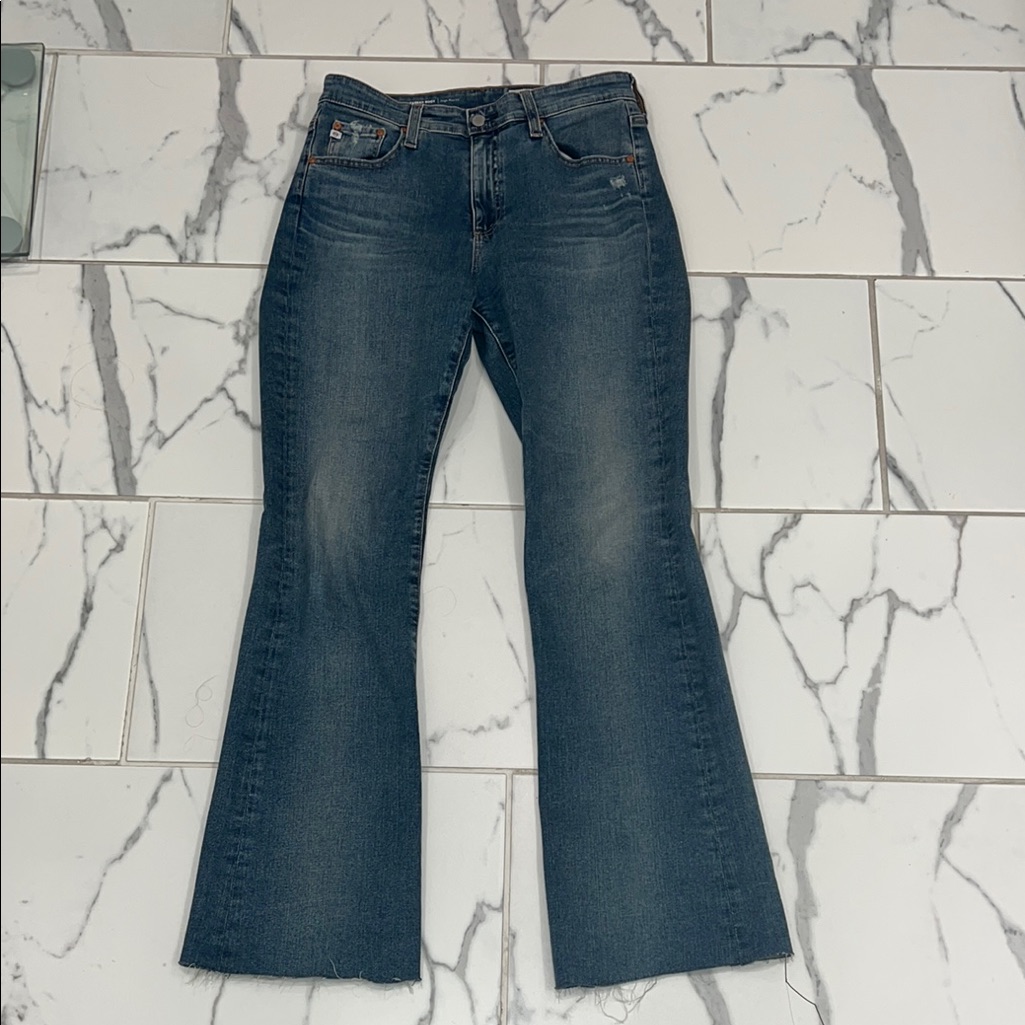 Ag Farrah High Rise Jeans Raw Hem Size 29